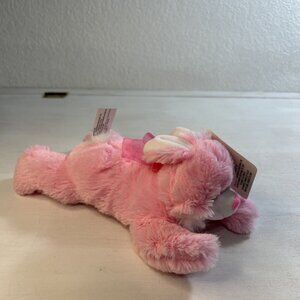 Greenbrier Small Stuffed/Plush Bunny On Tummy Pink /White 10”